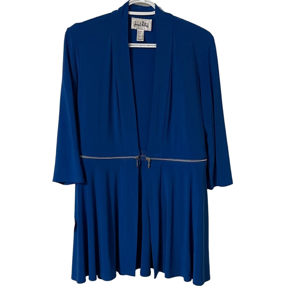 Joseph Ribkoff Royal Blue Open Jacket With Zipper Detail Size 10